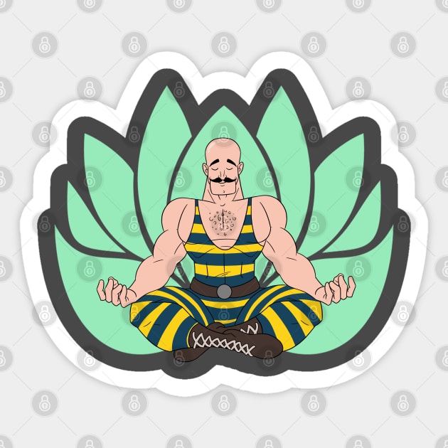 Yoga man Sticker by Samuel Tee